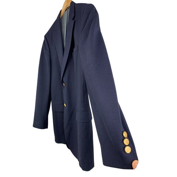 Mens Navy Blazer Jacket Summer Size 44L Tall Tweed Polyester Classic Fit 8900 - Picture 6 of 10